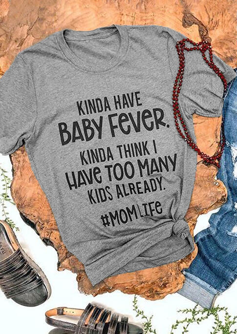 

Tees T-shirts Kinda Have Baby Fever T-Shirt Tee - Gray. Size: ,M