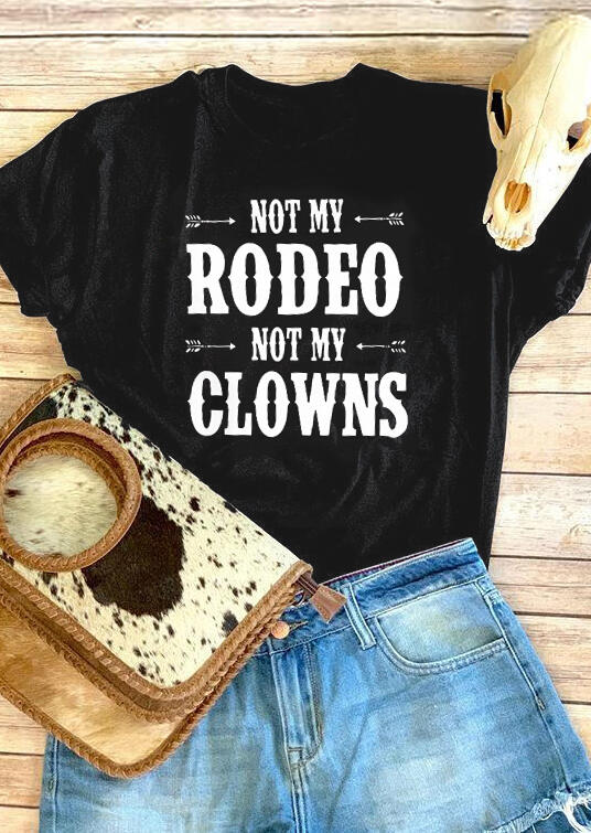 

Tees T-shirts Not My Rodeo Not My Clowns T-Shirt Tee - Black. Size: M