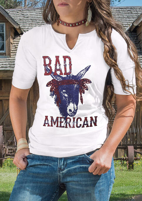 

Tees T-shirts Bad American Donkey T-Shirt Tee without Choker - White. Size