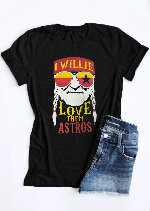 

Tees T-shirts I Willie Love Them Astros T-Shirt Tee - Black. Size: ,M