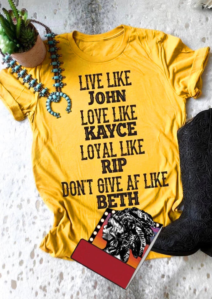 

Yellowstone Live Like John T-Shirt Tee - Yellow, 454460