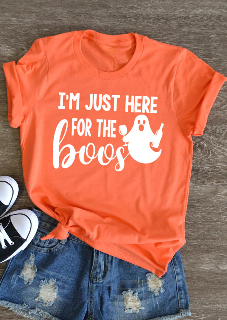 

I' Just Here For The Boos T-Shirt Tee - Orange, 454473
