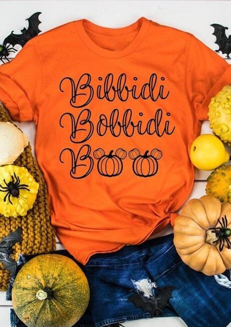 Bibbidi Bobbidi Boo Pumpkin T-Shirt Tee – Orange
