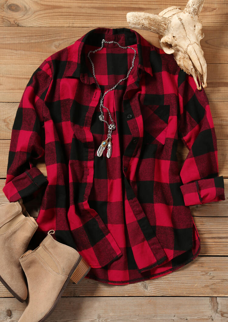 

Shirts Plaid Color Block Pocket Shirt in Plaid. Size