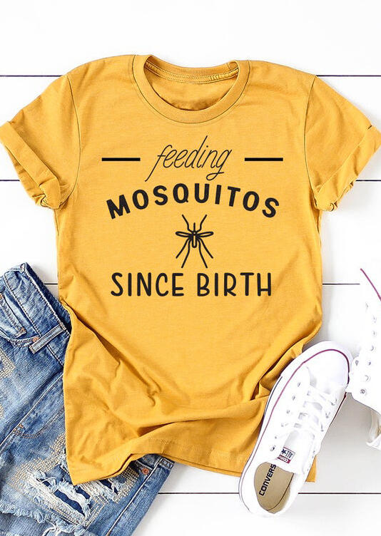 

Tees T-shirts Feeding Mosquitos Since Birth T-Shirt Tee - Yellow. Size