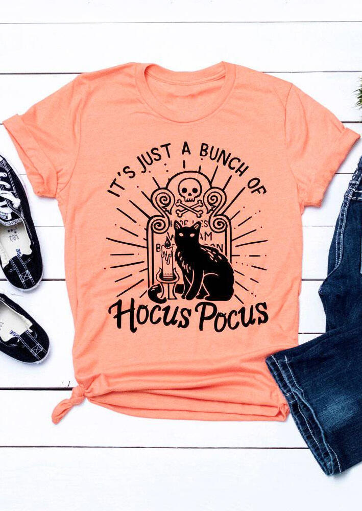 Halloween It's Just A Bunch Of Hocus Pocus T-Shirt Tee – Orange
