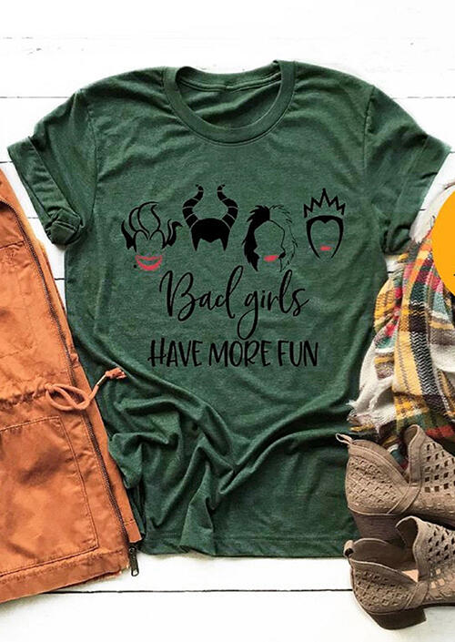 

Tees T-shirts Bad Girls Have More Fun T-Shirt Tee - Green. Size: M