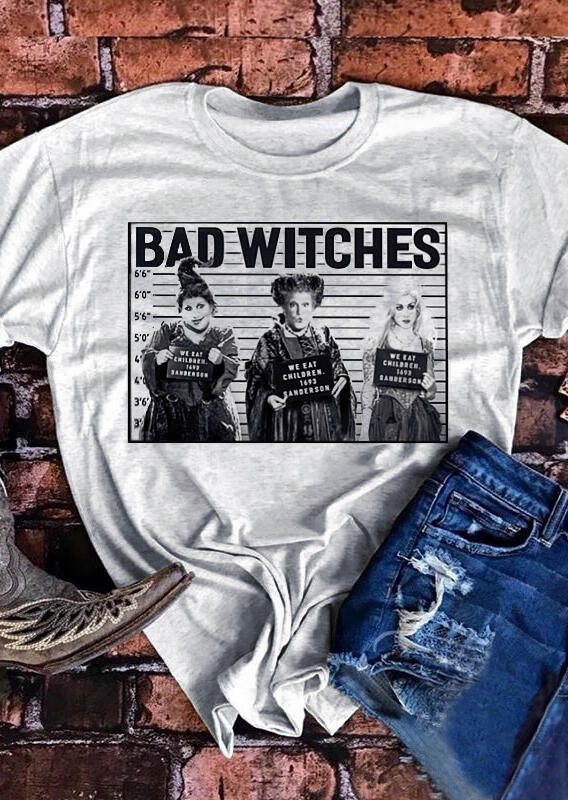 

Halloween Hocus Pocus Bad Witches T-Shirt Tee - Light Grey, 454744
