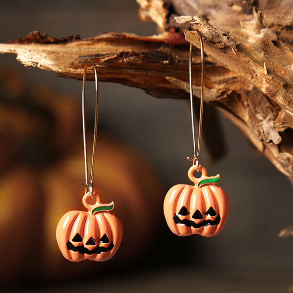 

Halloween Pumpkin Pendant Earrings, 454674, Orange
