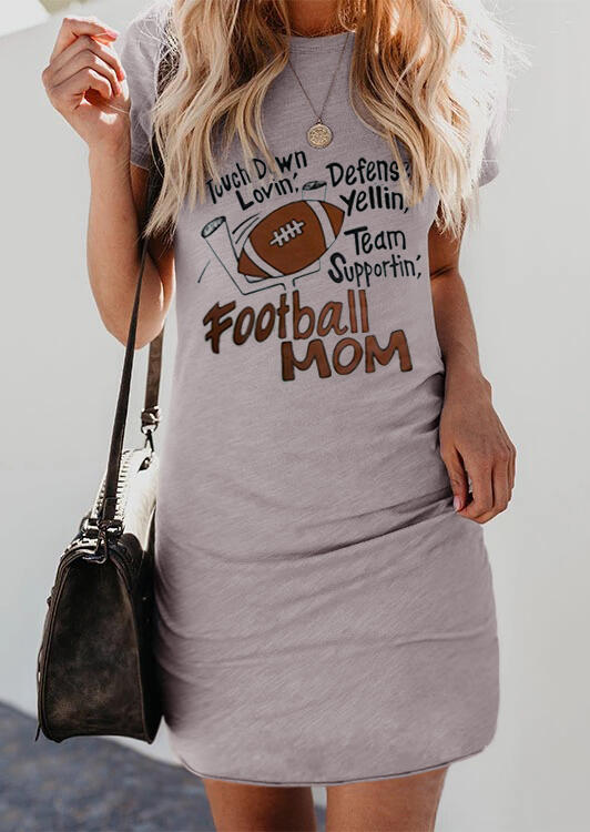 

Mini Dresses Football Mom Mini Dress without Necklace - Gray. Size: S,M