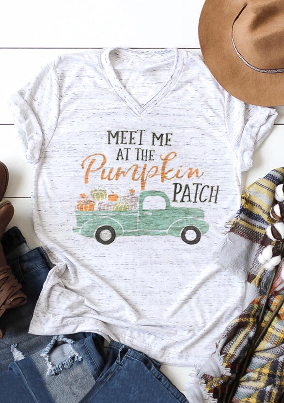 

T-shirts Tees Meet Me At The Pumpkin Patch T-Shirt in White. Size