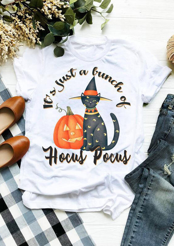 

Halloween It' Just A Bunch Of Hocus Pocus T-Shirt Tee - White, 454855