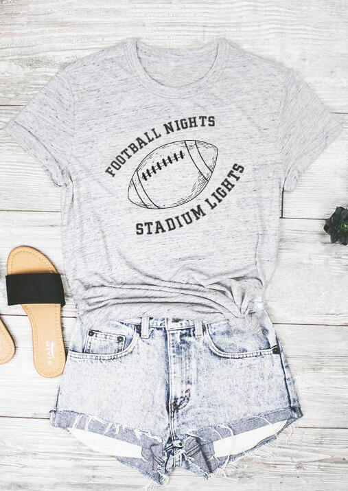 

Football Nights Stadium Lights T-Shirt Tee - Light Grey, 454859
