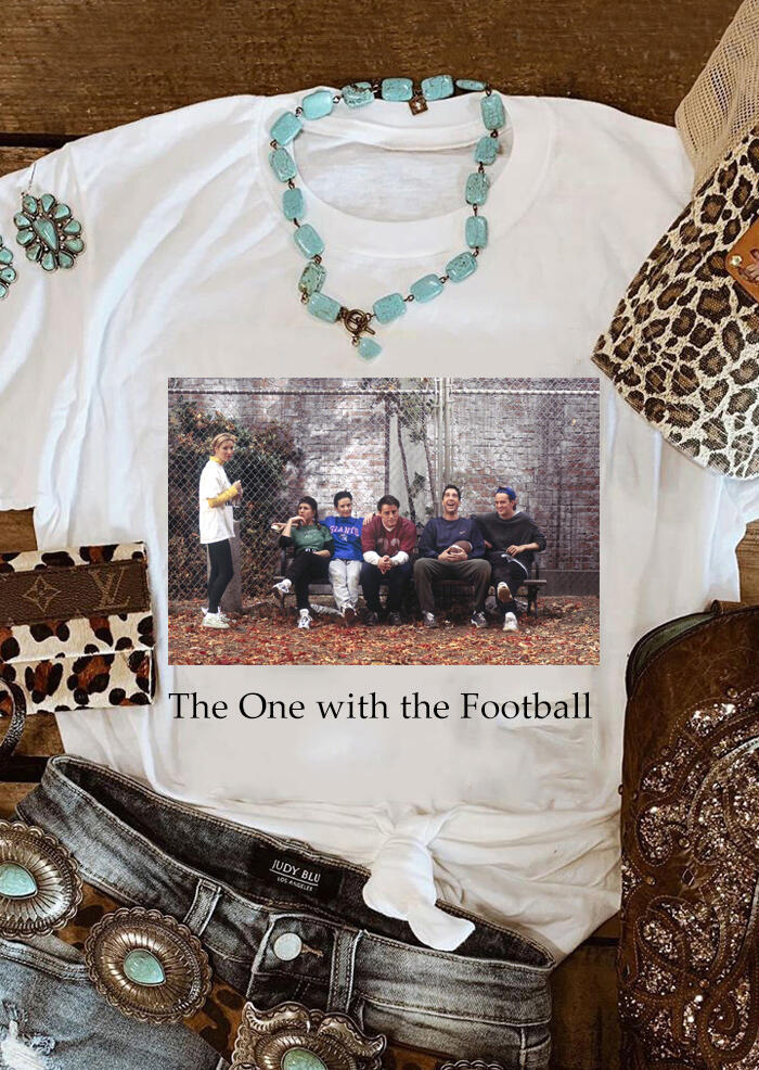 

Friends The One With The Football T-Shirt Tee - White, 454865