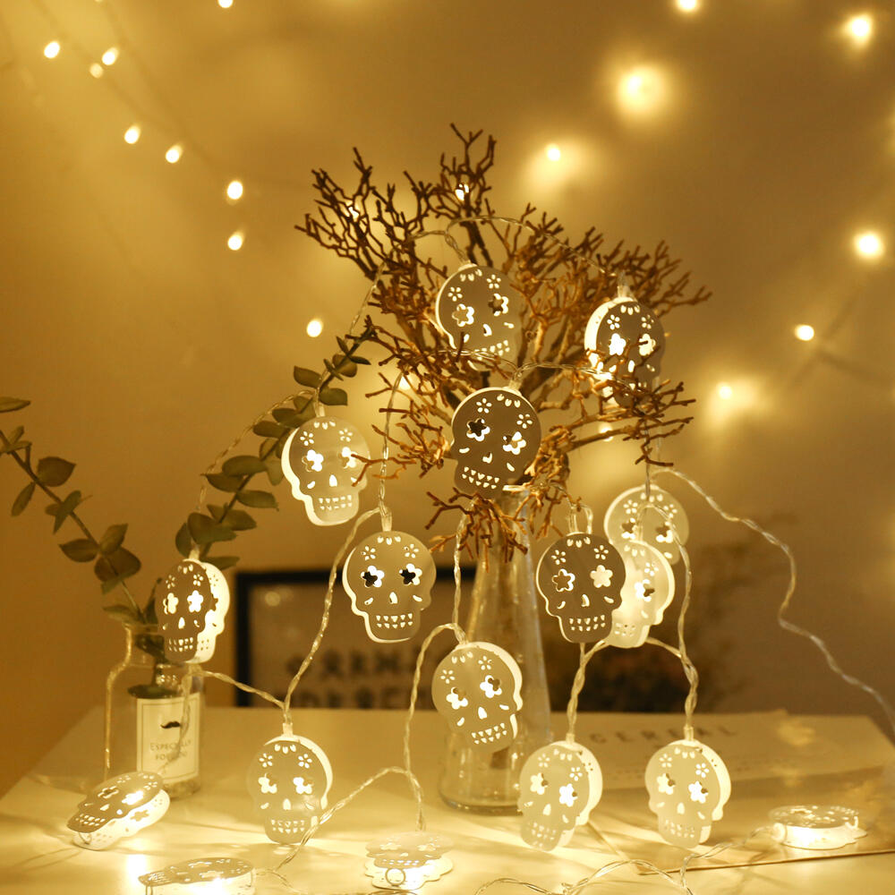 

Home Decor Halloween Skull 20 LED String Light, White