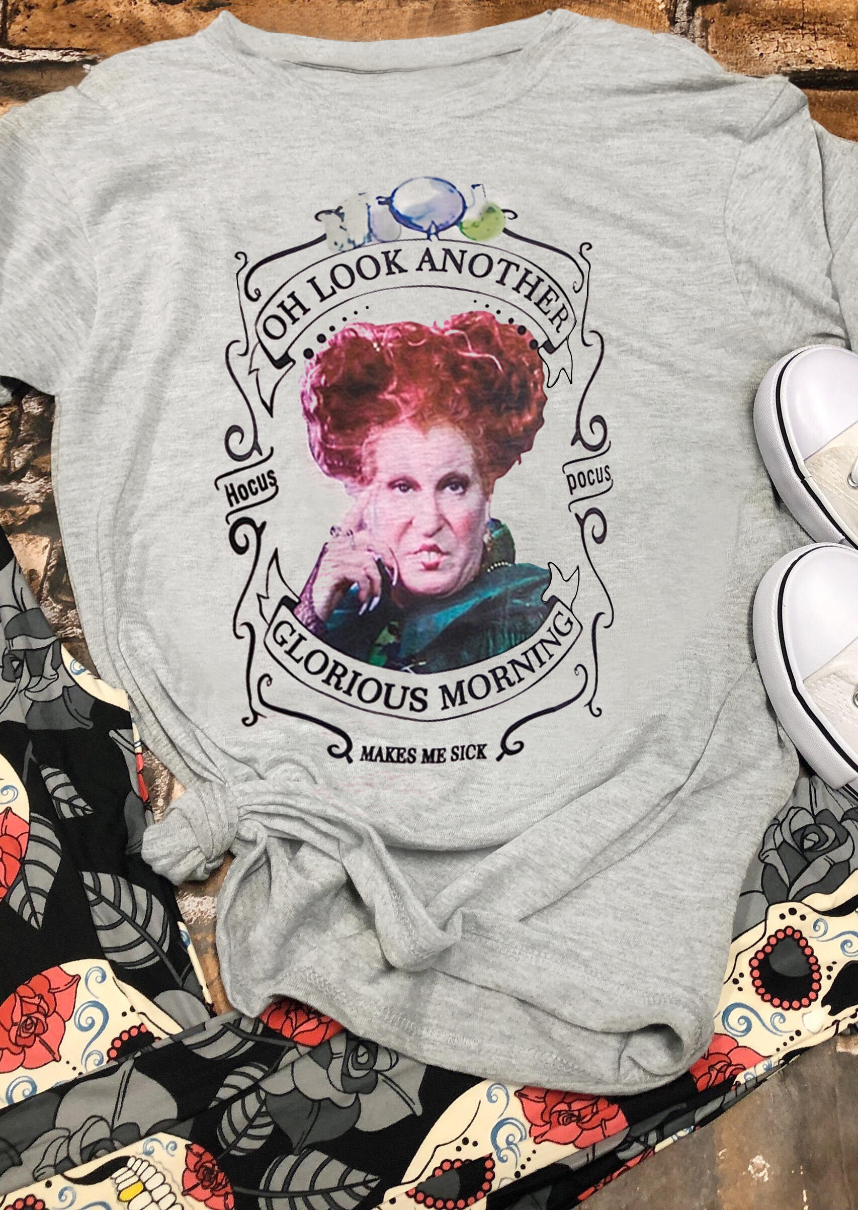 

Tees T-shirts Oh Look Another Glorious Morning T-Shirt Tee - Gray. Size