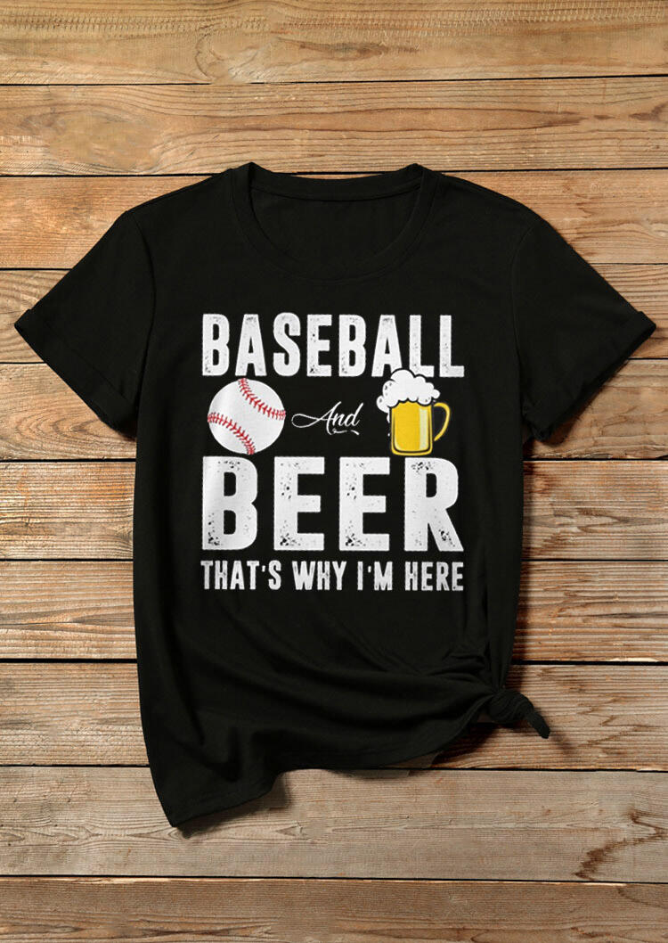 

Tees T-shirts Baseball And Beer T-Shirt Tee - Black. Size: S,M,,XL