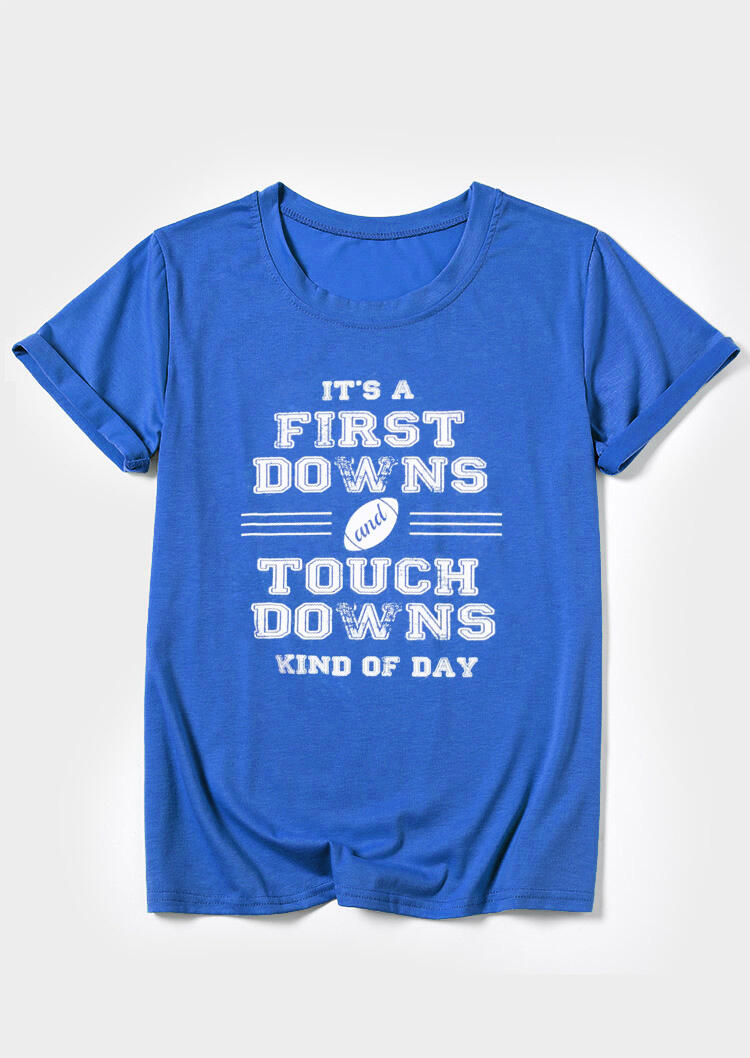 

Tees T-shirts It's A First Downs Football T-Shirt Tee - Blue. Size: S,M,,XL