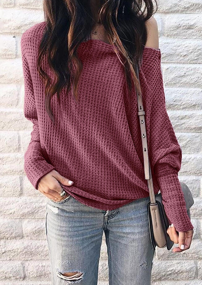 

Blouses One Shoulder Long Sleeve Blouse - Cameo Brown. Size