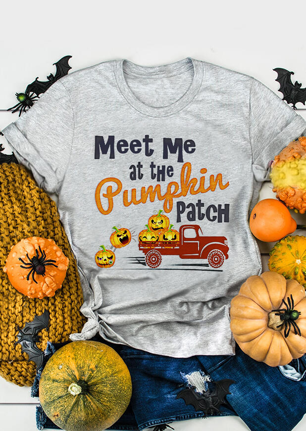 

Meet Me At The Pumpkin Patch T-Shirt Tee - Light Grey, 454980