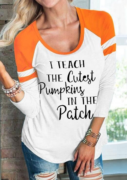 

Halloween I Teach The Cutest Pumpkins Baseball T-Shirt, White, 156451
