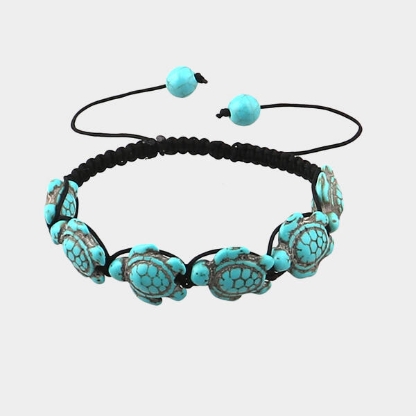 

Bracelet Bohemian Turquoise Turtle Rope Bracelet. Size, Green