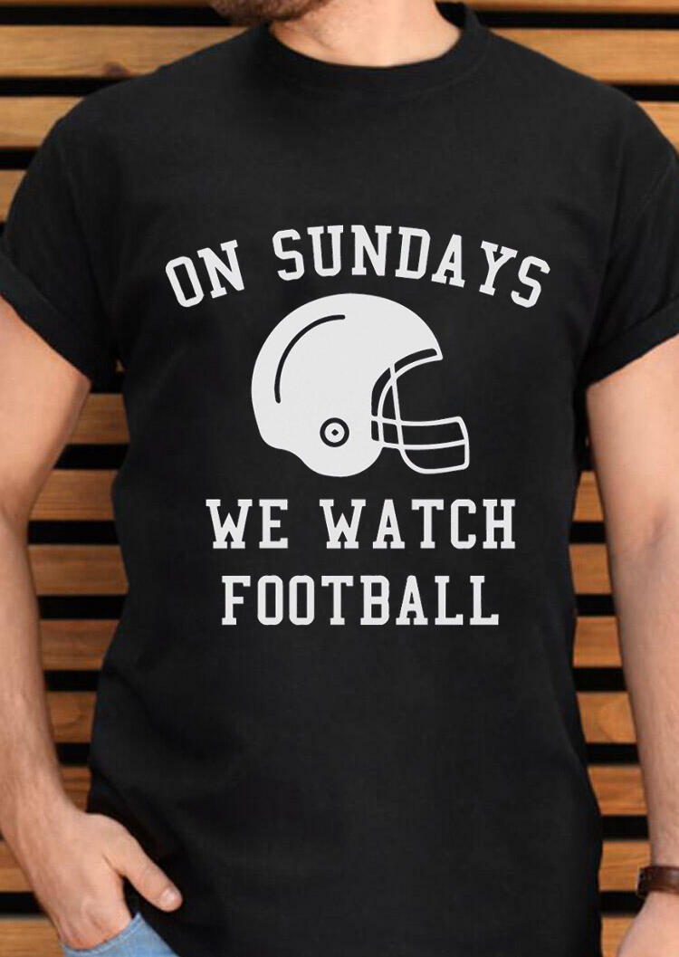 

Men' On Sundays We Watch Football T-Shirt Tee - Black, 455043
