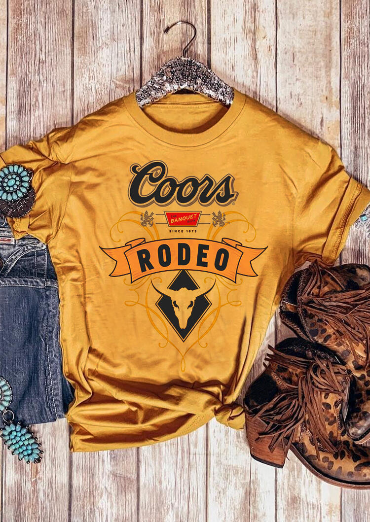 

Coors Banquet Rodeo Vintage T-Shirt Tee - Yellow, 453764