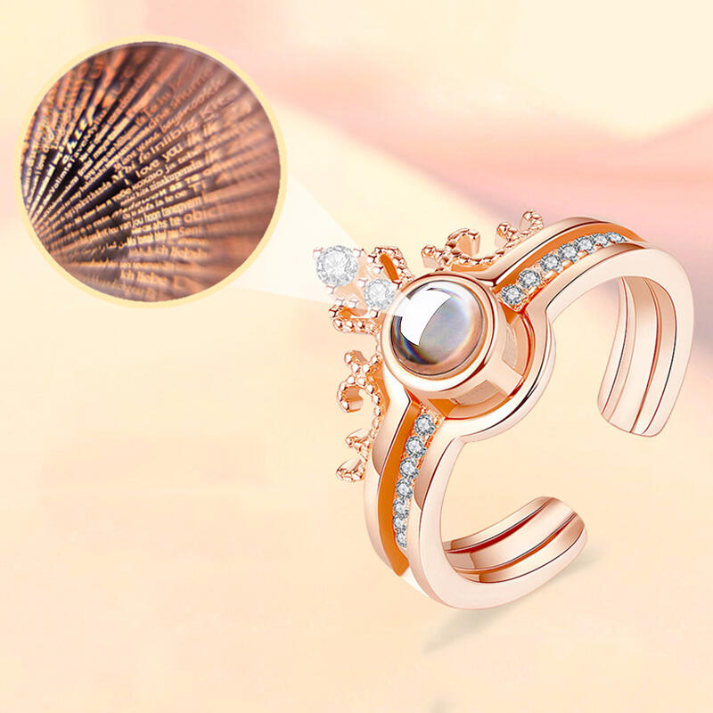 

Rings Crown I Love You 100 Different Languages Ring. Size, Gold
