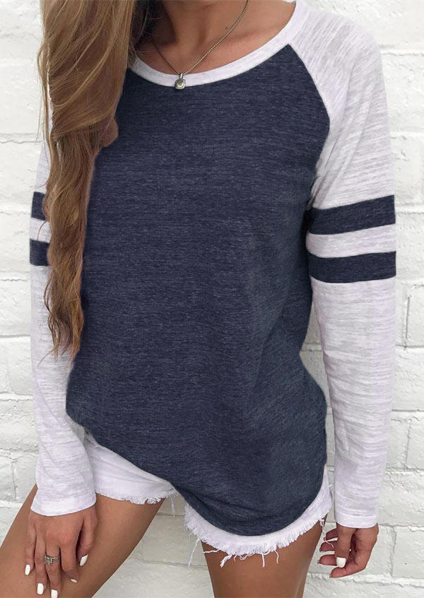 

Tees T-shirts Striped Splicing Baseball T-Shirt without Necklace in Black,Navy Blue. Size: M