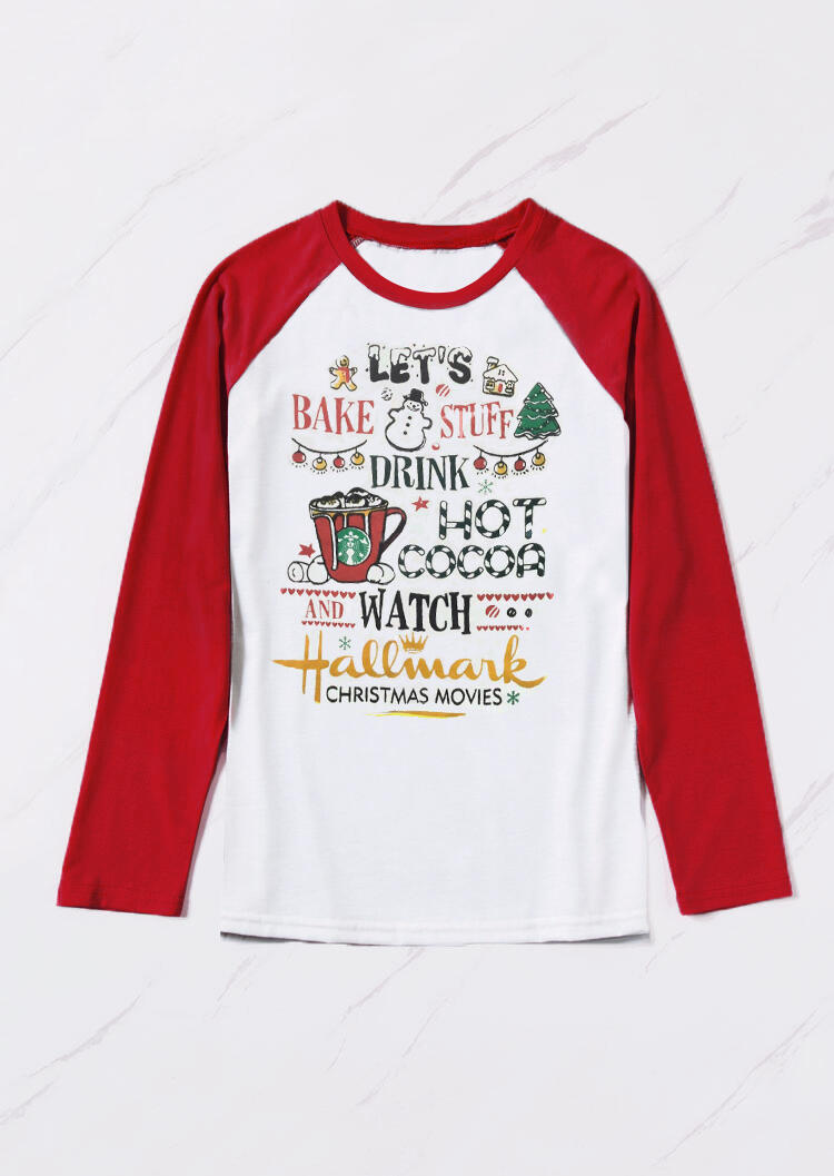 

Tees T-shirts Drink Hot Cocoa And Watch Hallmark Christmas Movies Baseball T-Shirt Tee in White. Size: S,M,,XL