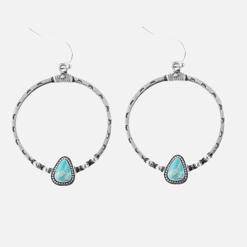 Turquoise Dangle Drop Hook Earrings