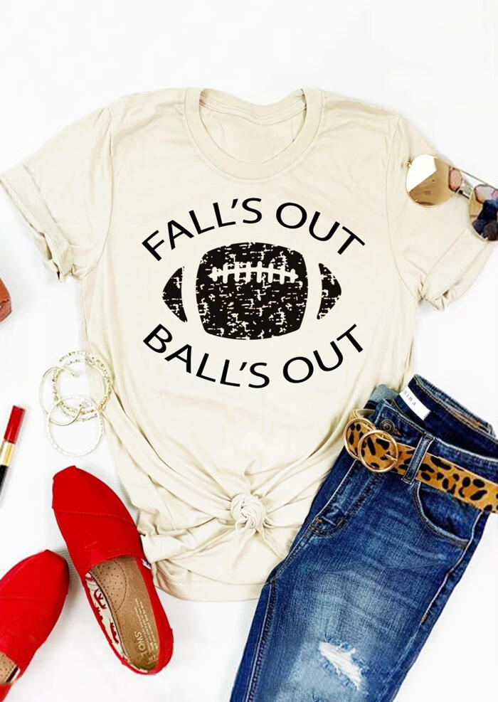 

Tees T-shirts Fall' Out Ball' Out Baseball T-Shirt Tee - Cream. Size