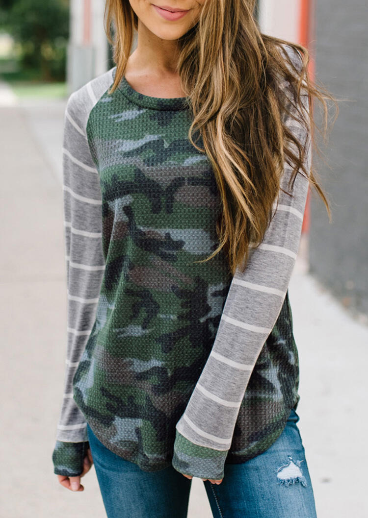 

Tees T-shirts Camouflage Striped T-Shirt Tee in Camouflage. Size