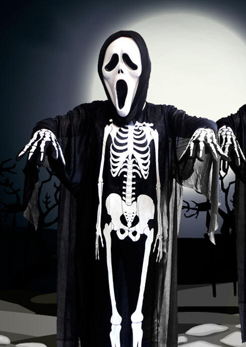 

Halloween Scream Mask Gloves Skeleton Vampire Cosplay Costume Set, 455344, #1