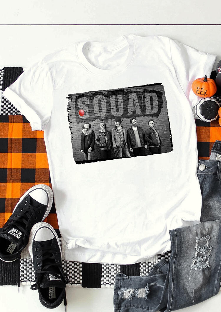 

Halloween Horror Squad T-Shirt Tee - White, 455351