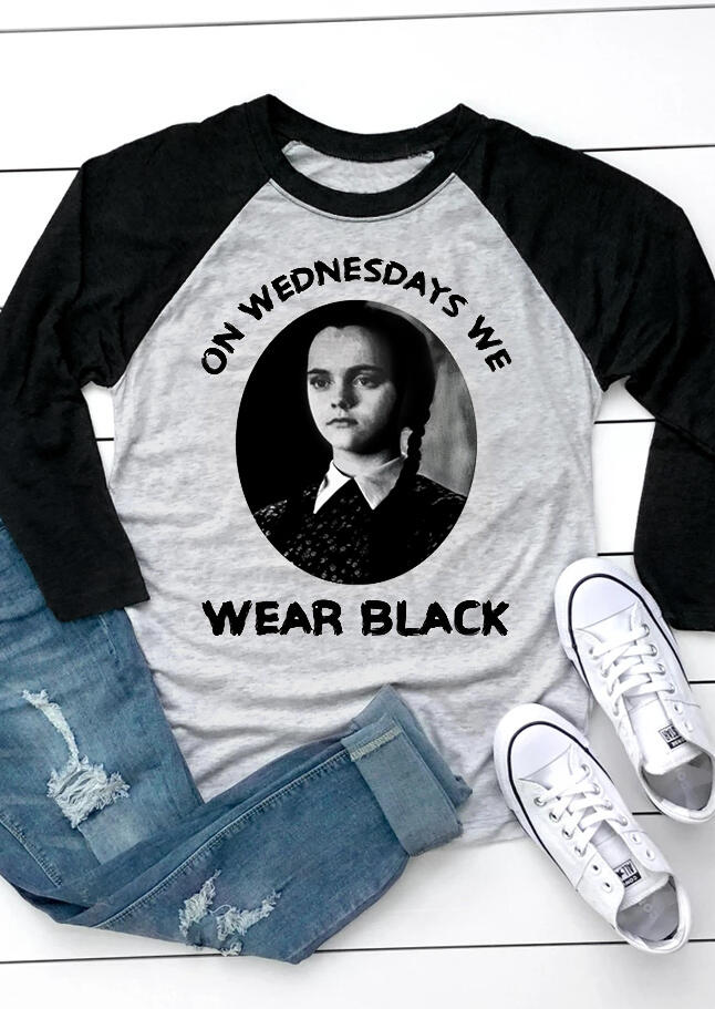 

On Wednesdays We Wear Black T-Shirt Tee - Gray, 455352