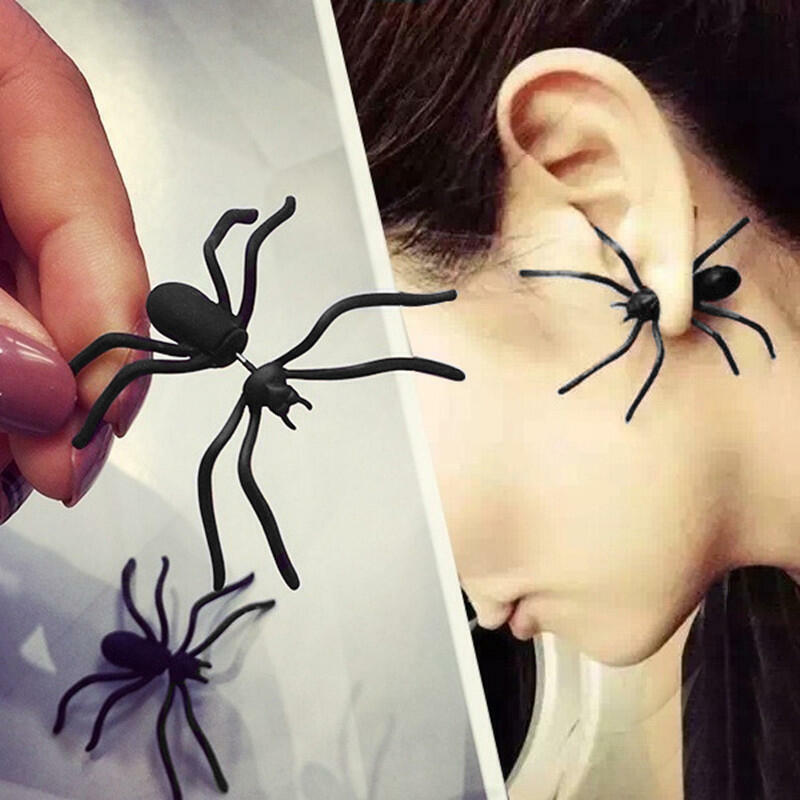 

1 Piece Halloween Creepy Spider Stud Earring, Black, 454952