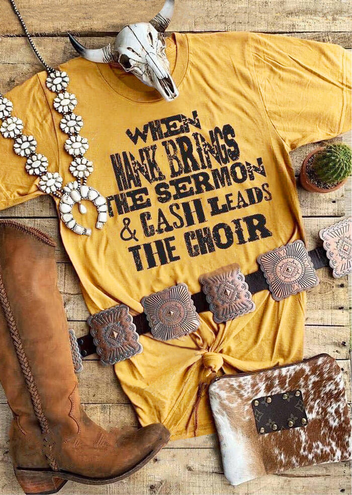 

When Hank Brings The Sermon T-Shirt Tee - Yellow, 455376