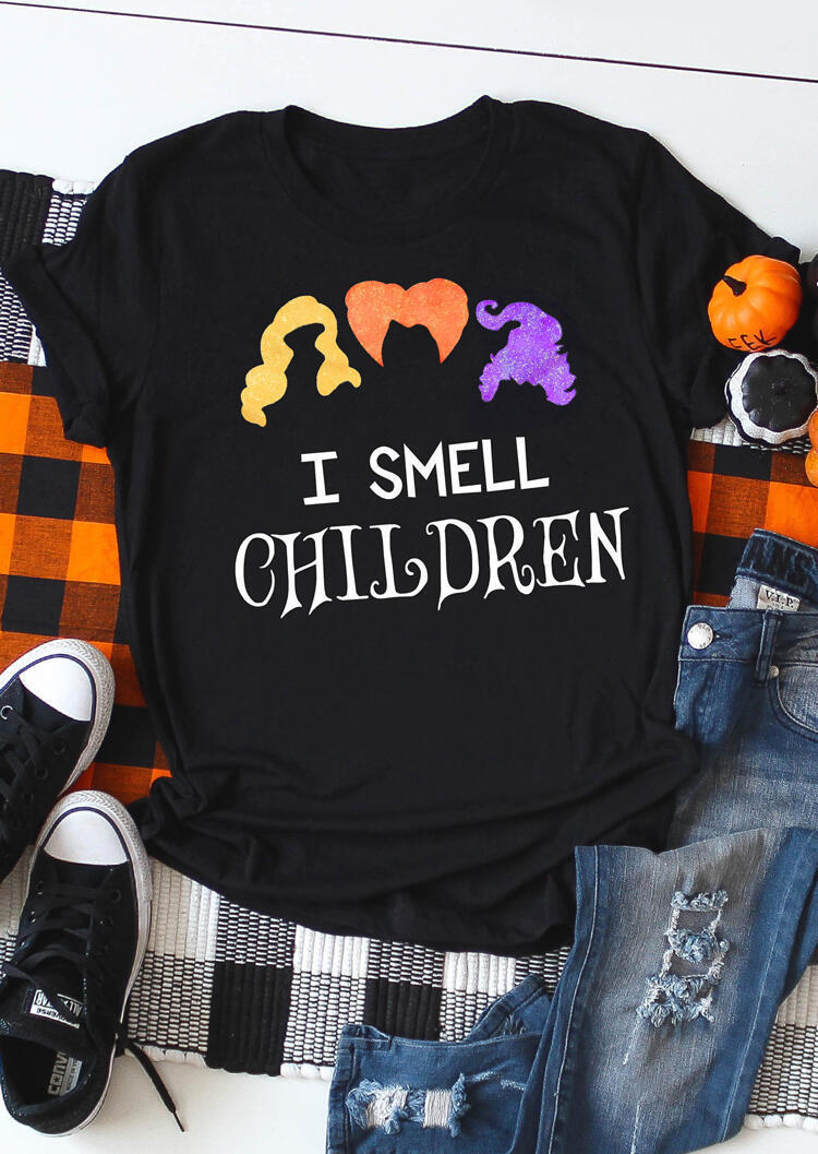 

I Smell Children Halloween T-Shirt Tee - Black, 455414