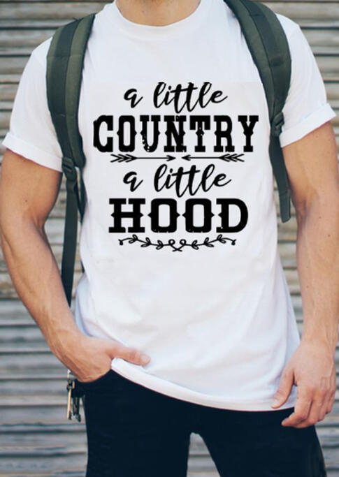 

T-shirts Men' A Little Country A Little Hood T-Shirt Tee - White. Size: M