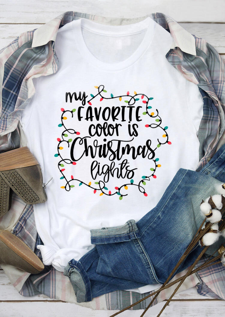 

My Favorite Color Is Christmas Lights T-Shirt - White, 424345