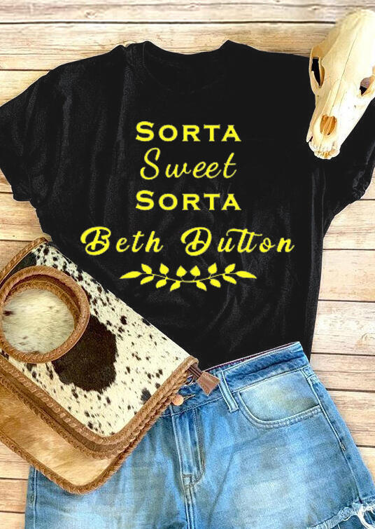 

Tees T-shirts Sorta Sweet Sorta Beth Dutton T-Shirt Tee - Black. Size: ,XL