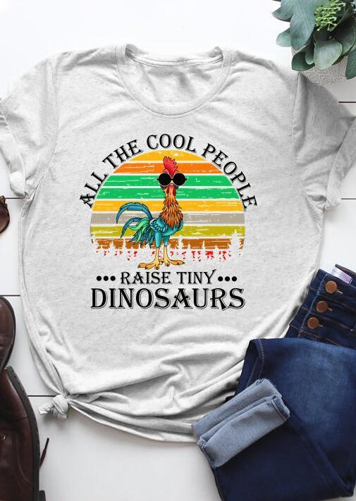 

Tees T-shirts All The Cool People Raise Tiny Dinosaurs T-Shirt Tee - Gray. Size