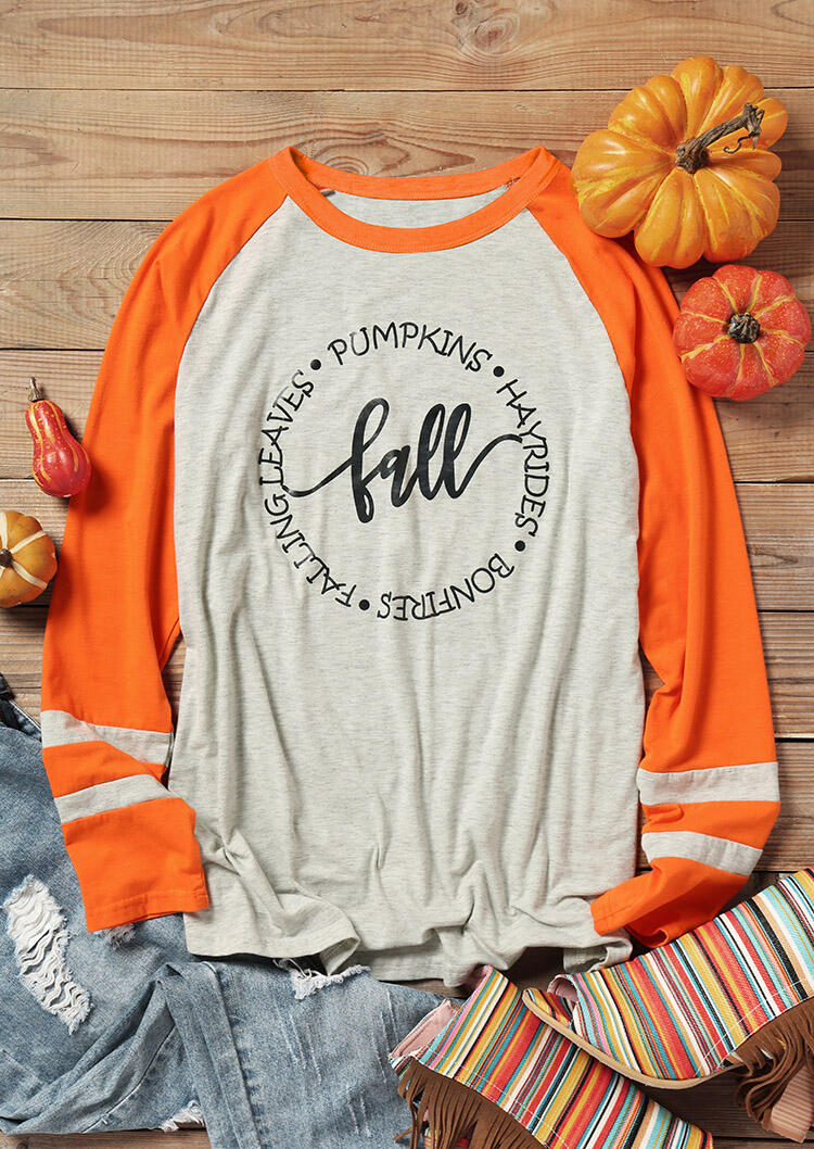Fall Pumpkins O-Neck T-Shirt Tee – Light Grey