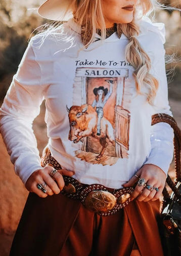 

Take Me To The Saloon Hoodie - White, 455555
