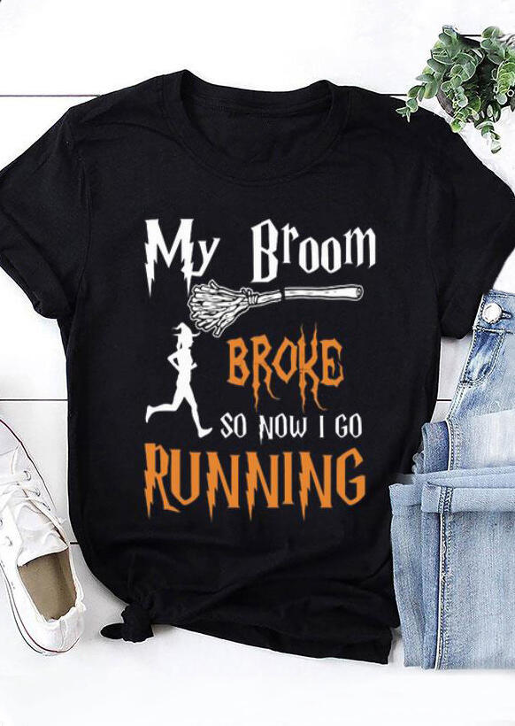 

Tees T-shirts My Broom Broke T-Shirt Tee - Black. Size: M