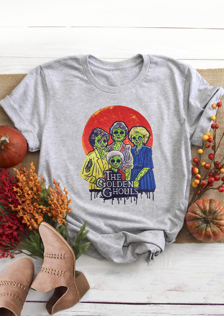 

Tees T-shirts Halloween The Golden Ghouls T-Shirt Tee - Light Grey. Size: S,M