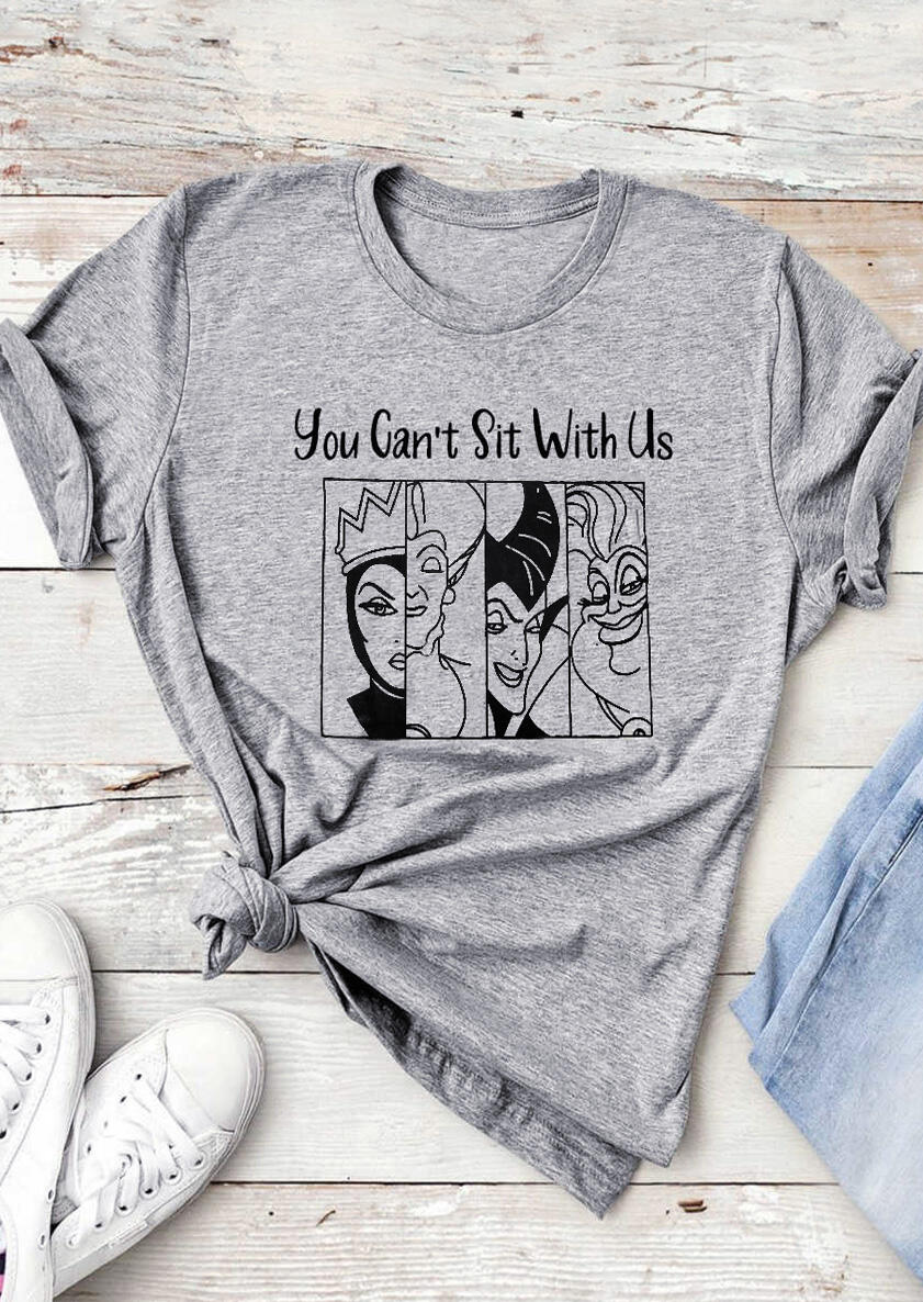 

You Can't Sit With Us T-Shirt Tee - Gray, 455643