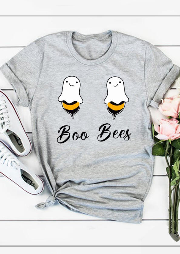 

Halloween Funny Boo Bees T-Shirt Tee - Gray, 455711